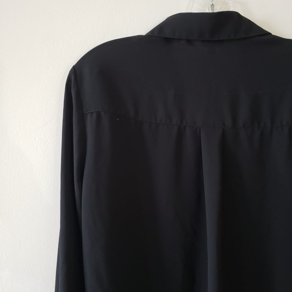 *SOLD Express Portofino Black and Red Slim Button Up Blouse Medium - Picture 7 of 7